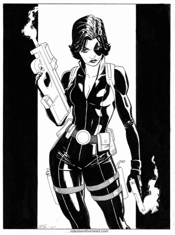 MIKE HAWTHORNE TORSO COMMISSION - B/W - Image 3